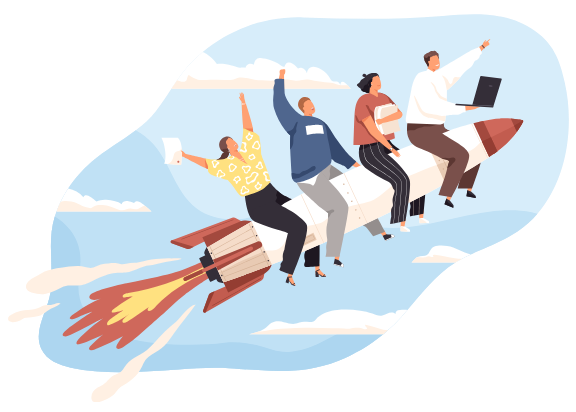 bionic AI hand and human hand connecting through touch