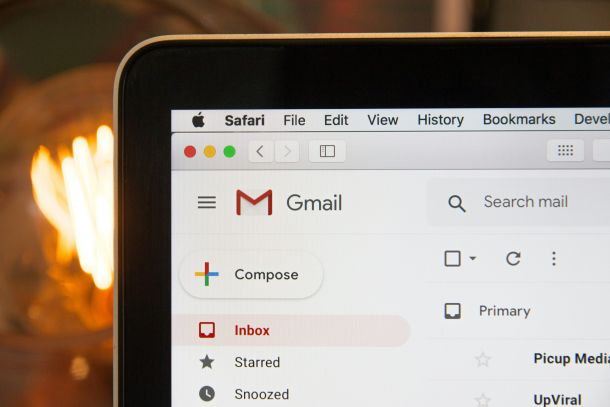 Laptop showing GMail
